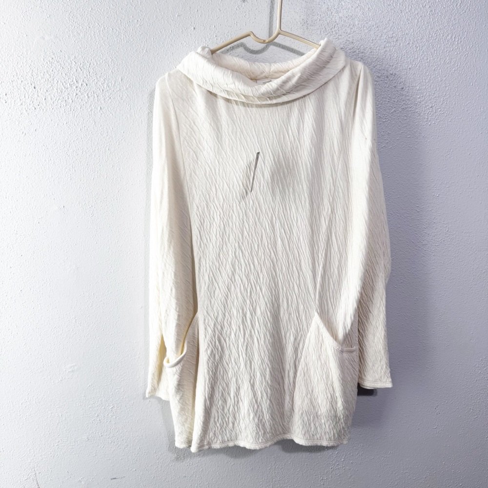 NWT J Jill Pure Jill Chic Cream Tunic Top with Soft Fabric med